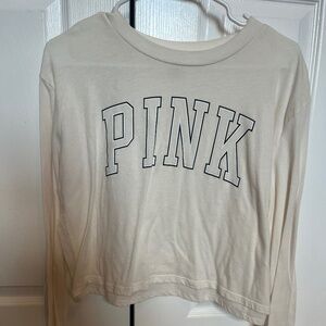 VS pink cropped long sleeve